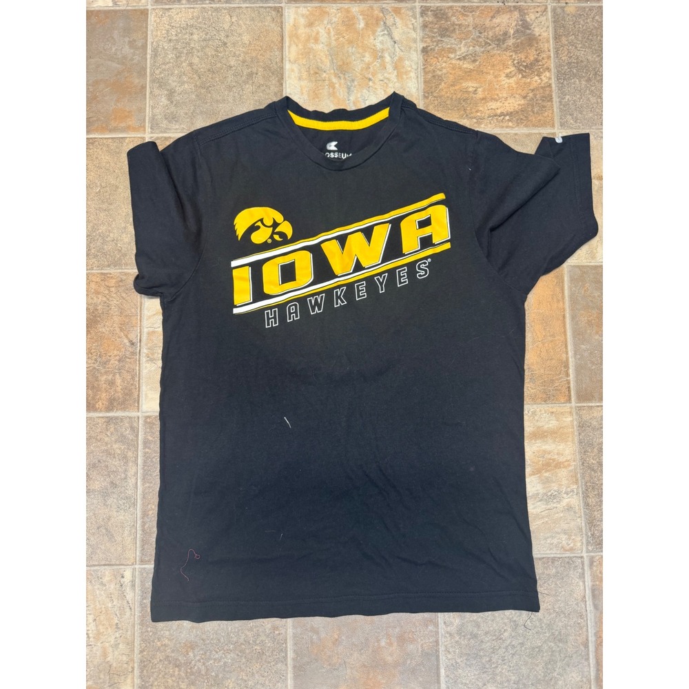 Colosseum Iowa Hawkeyes T-Shirt Womens Black Graphic Short Sleeve Tee NCAA L